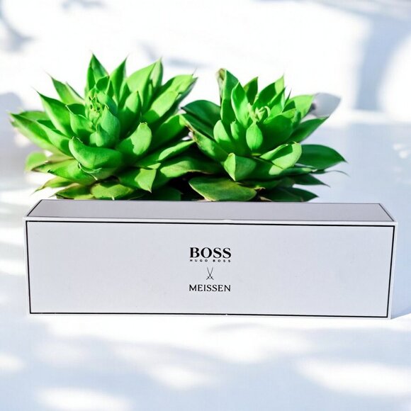 hugo boss / MEISSEN WHITE PORCELAIN 5 animal candle set OX elephant LION rhino